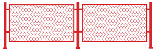 red chain link fence border image