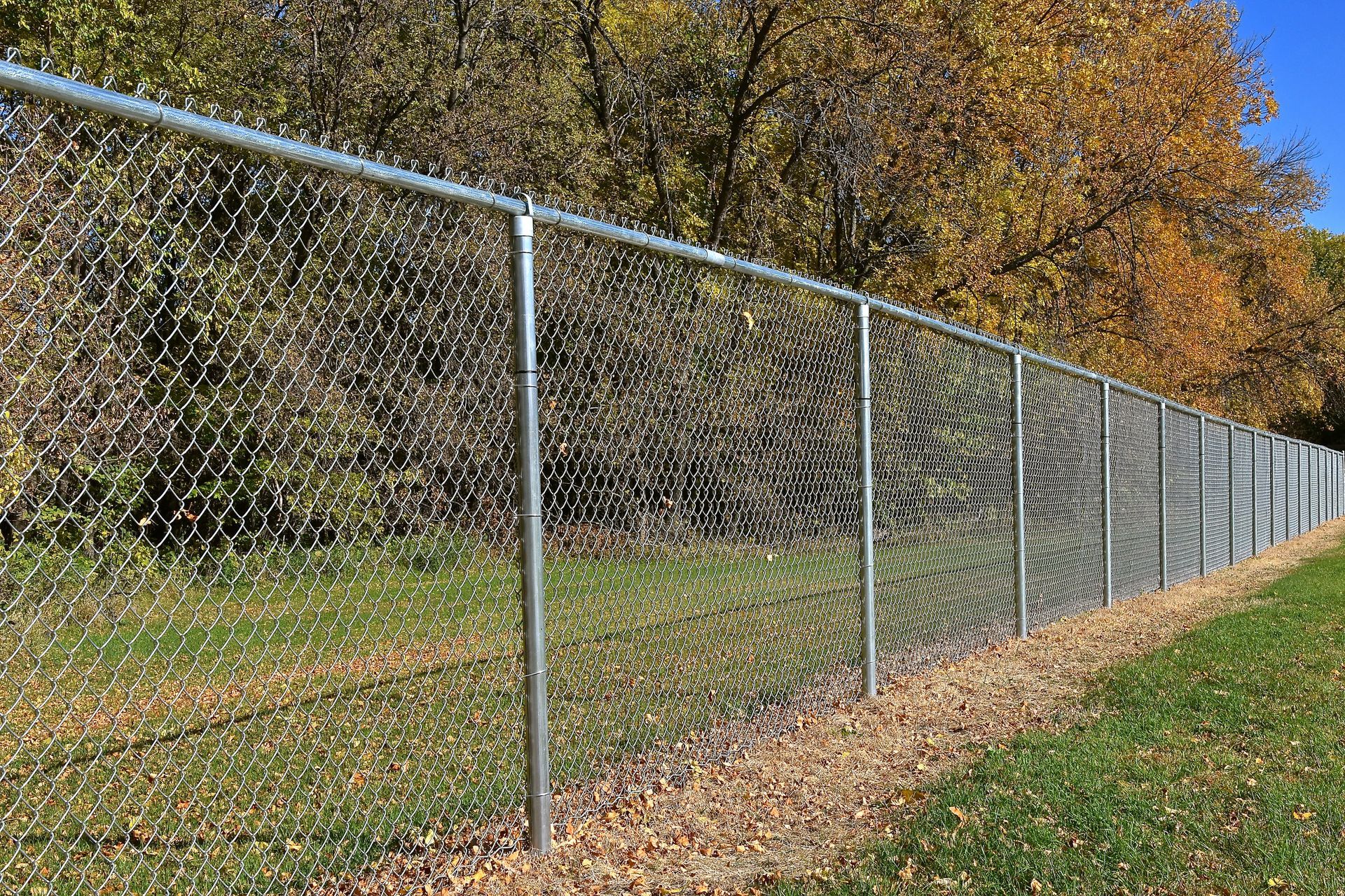 newly installed chain link fence in Madison, Wisconsin