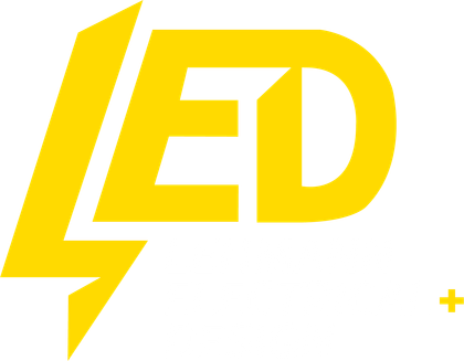 a yellow logo with the letter ed and a lightning bolt