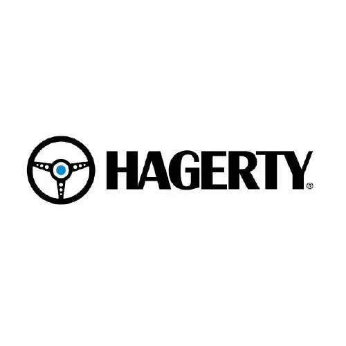 Hagerty logo with a steering wheel icon on the left of the word