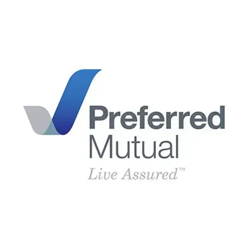 Preferred Mutual logo: A blue and gray checkmark with company name and tagline