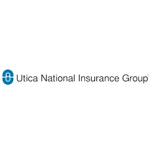 Utica National Insurance Group logo: blue and white globe symbol with text
