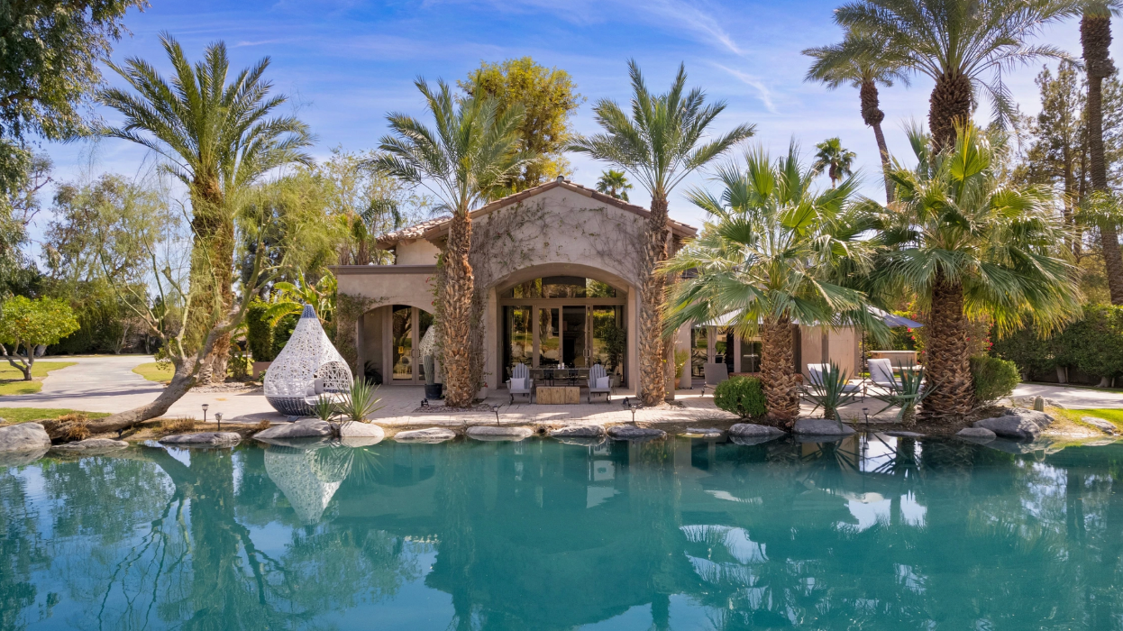 lakeside villa across the pool