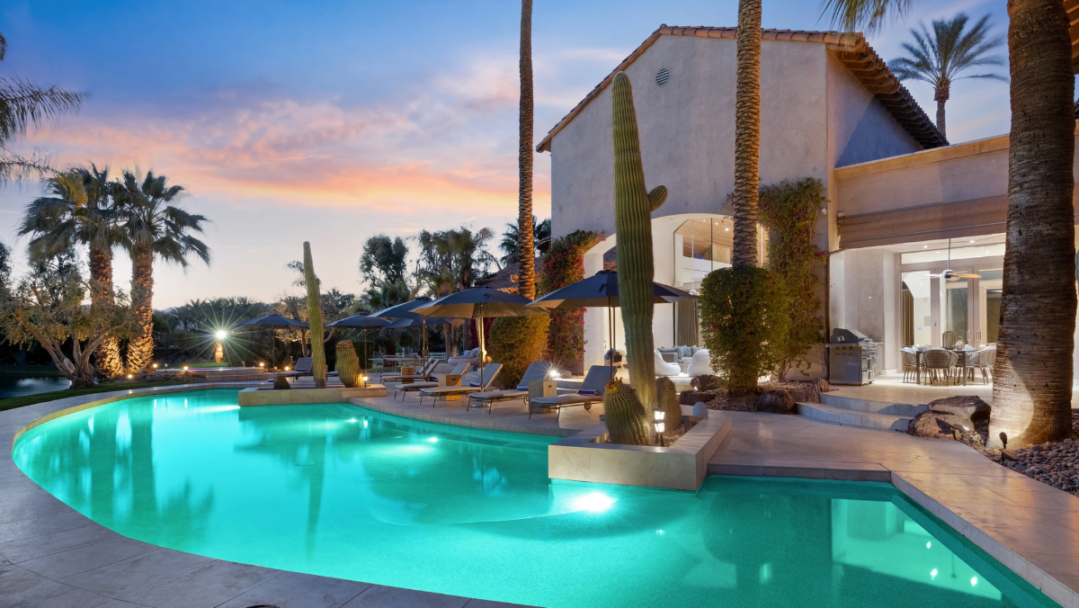 the pool at twilight