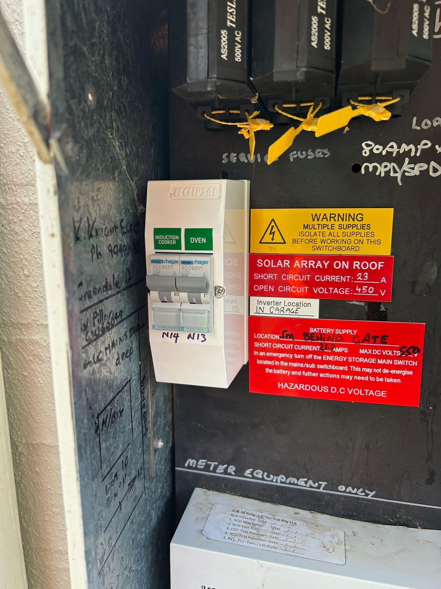 Person Cutting Wire With Orange Handled Pliers In Front Of Electrical Panel — Fry Electrical In The Entrance, NSW