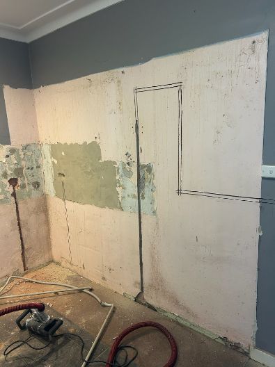 Interior Wall With Exposed Wiring — Fry Electrical In Budgewoi, NSW