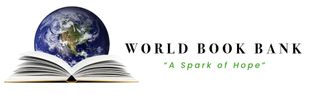 A logo for the world book bank with a picture of the earth