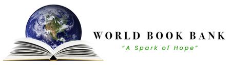 A logo for the world book bank with a picture of the earth