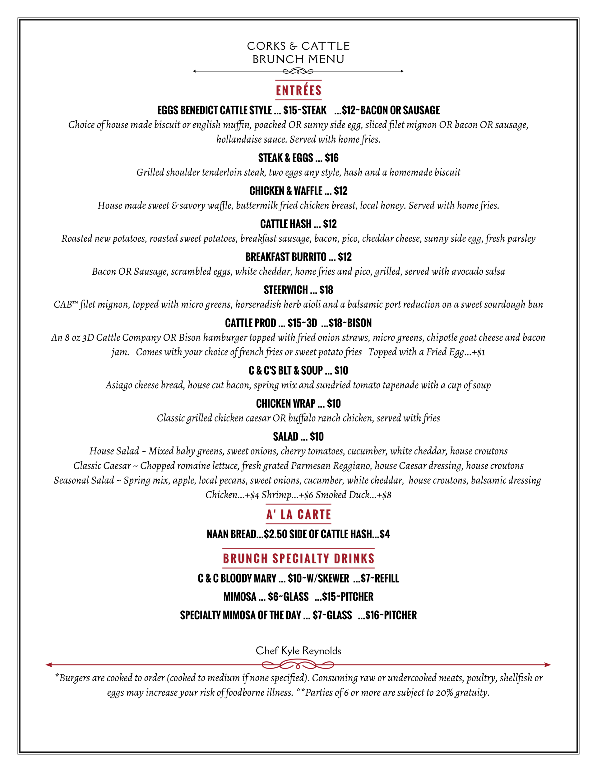 Brunch Menu