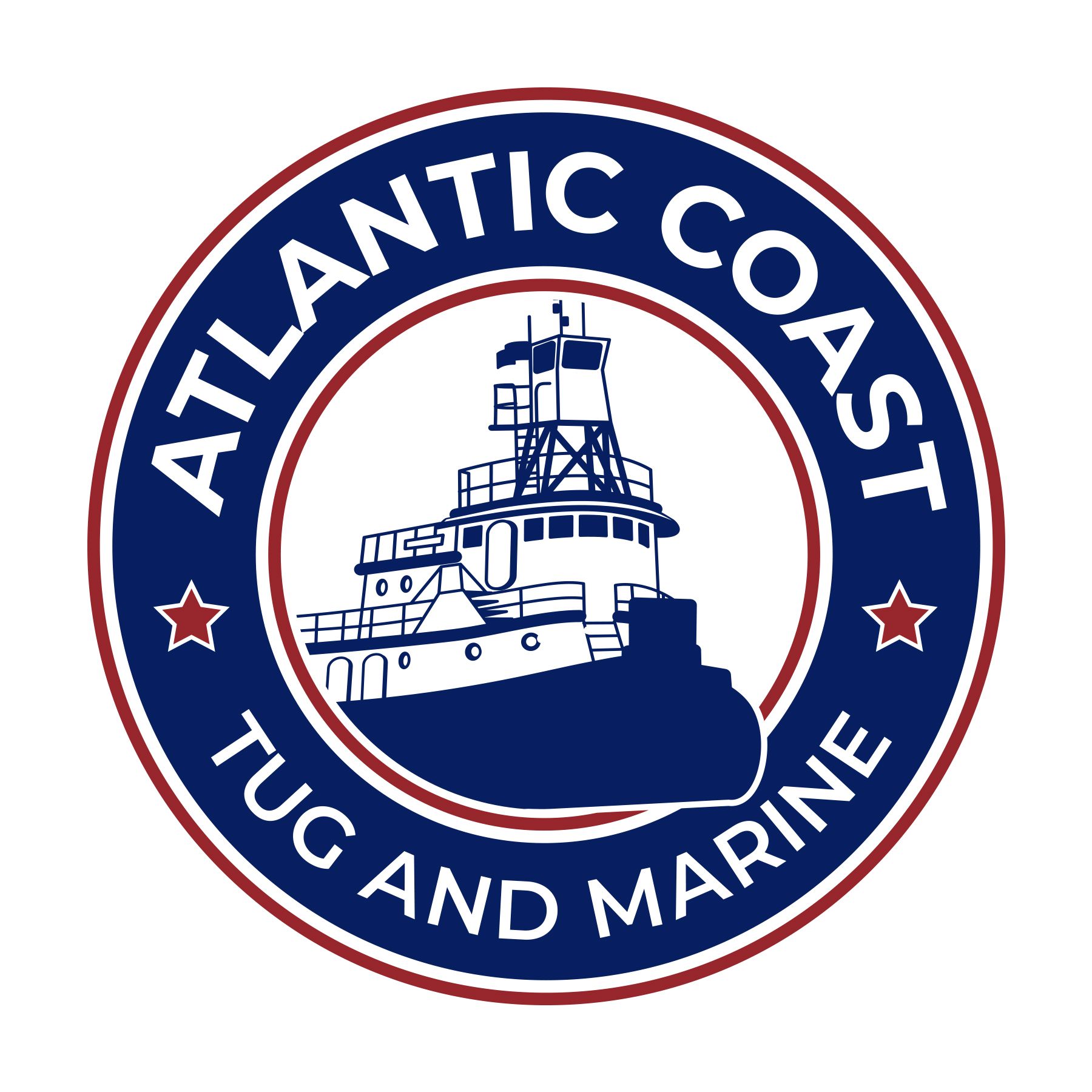 A logo for the atlantic coast tug and marine