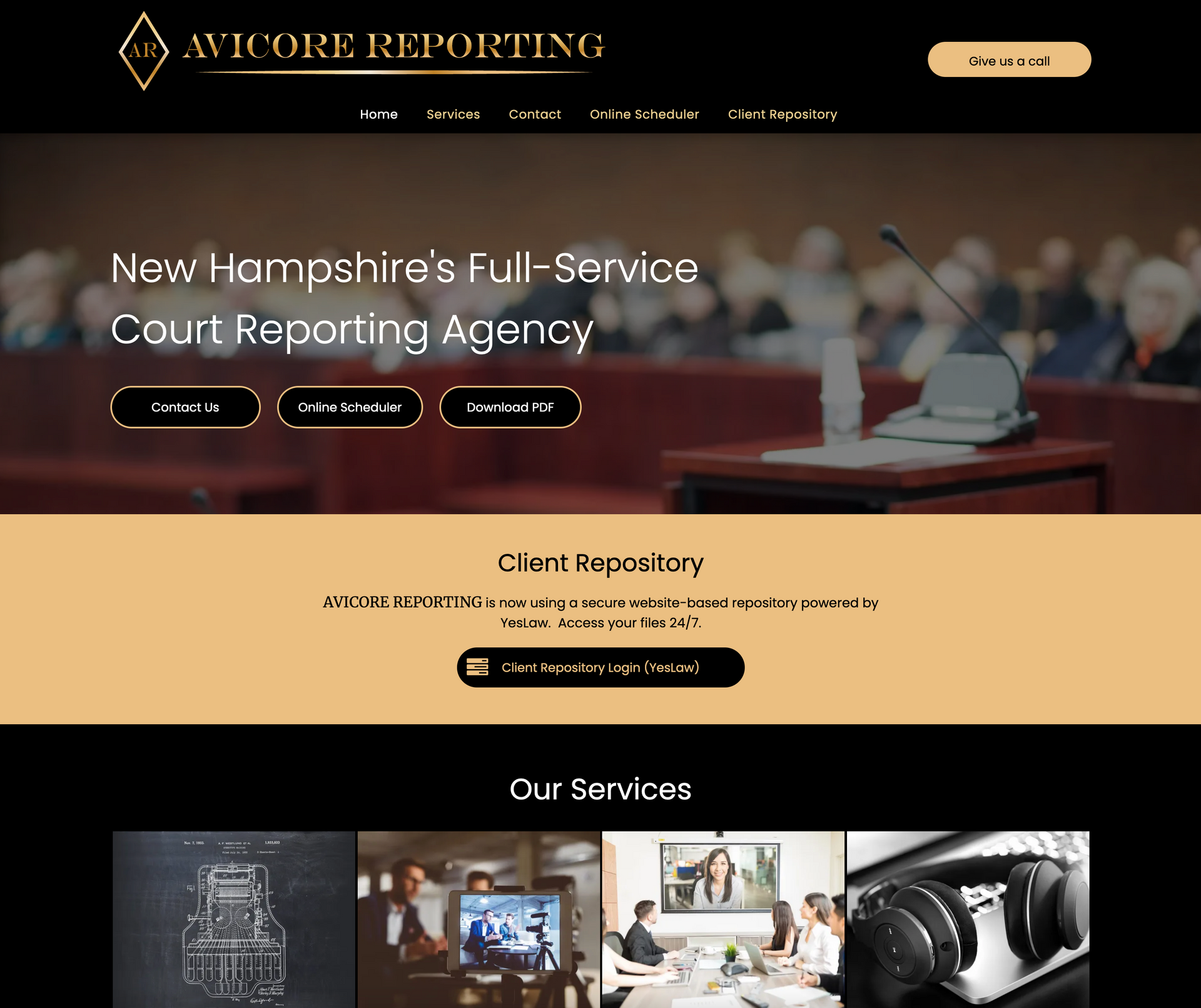A website for the new hampshire court reporting agency