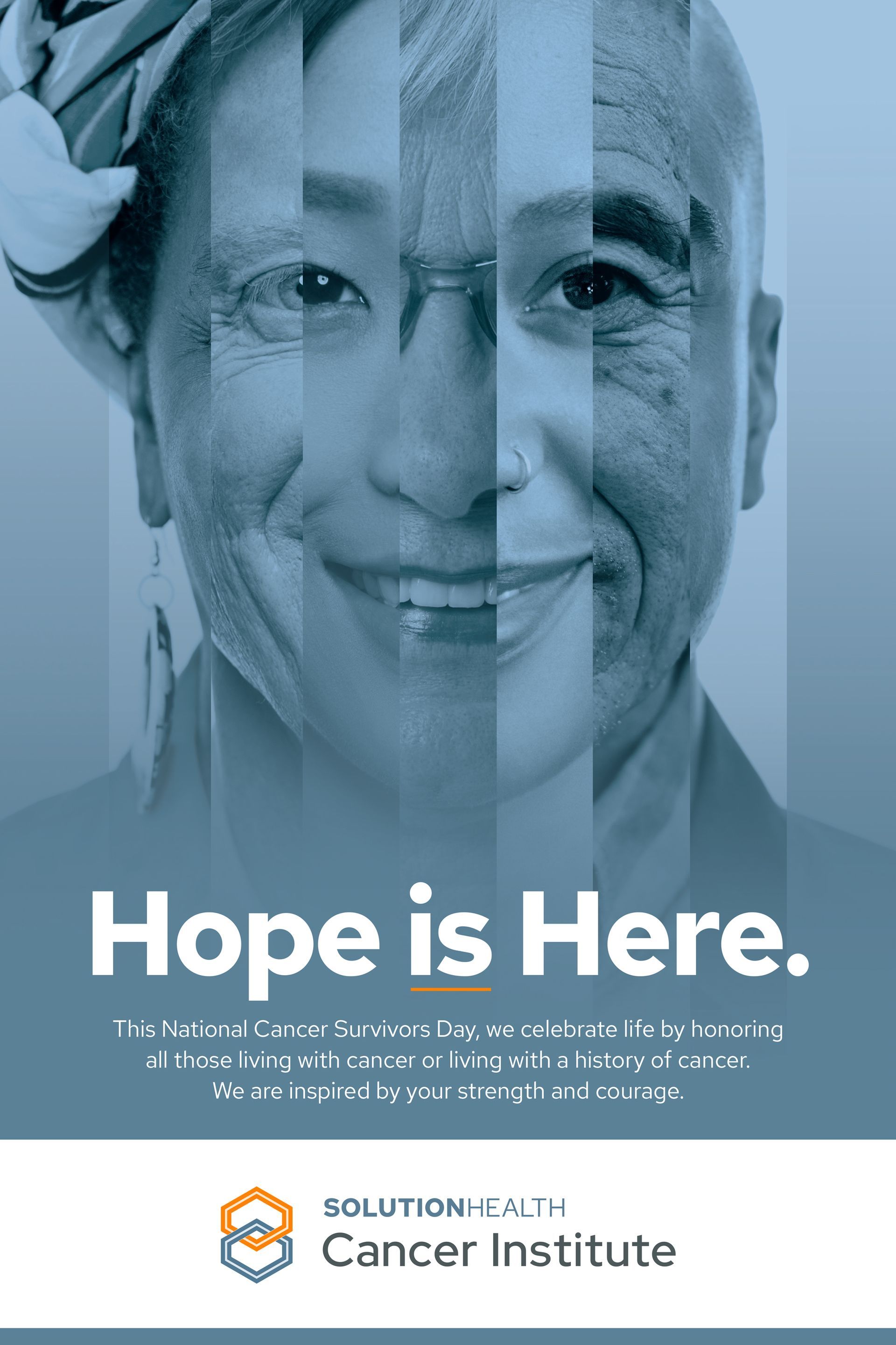 A poster that says hope is here on it