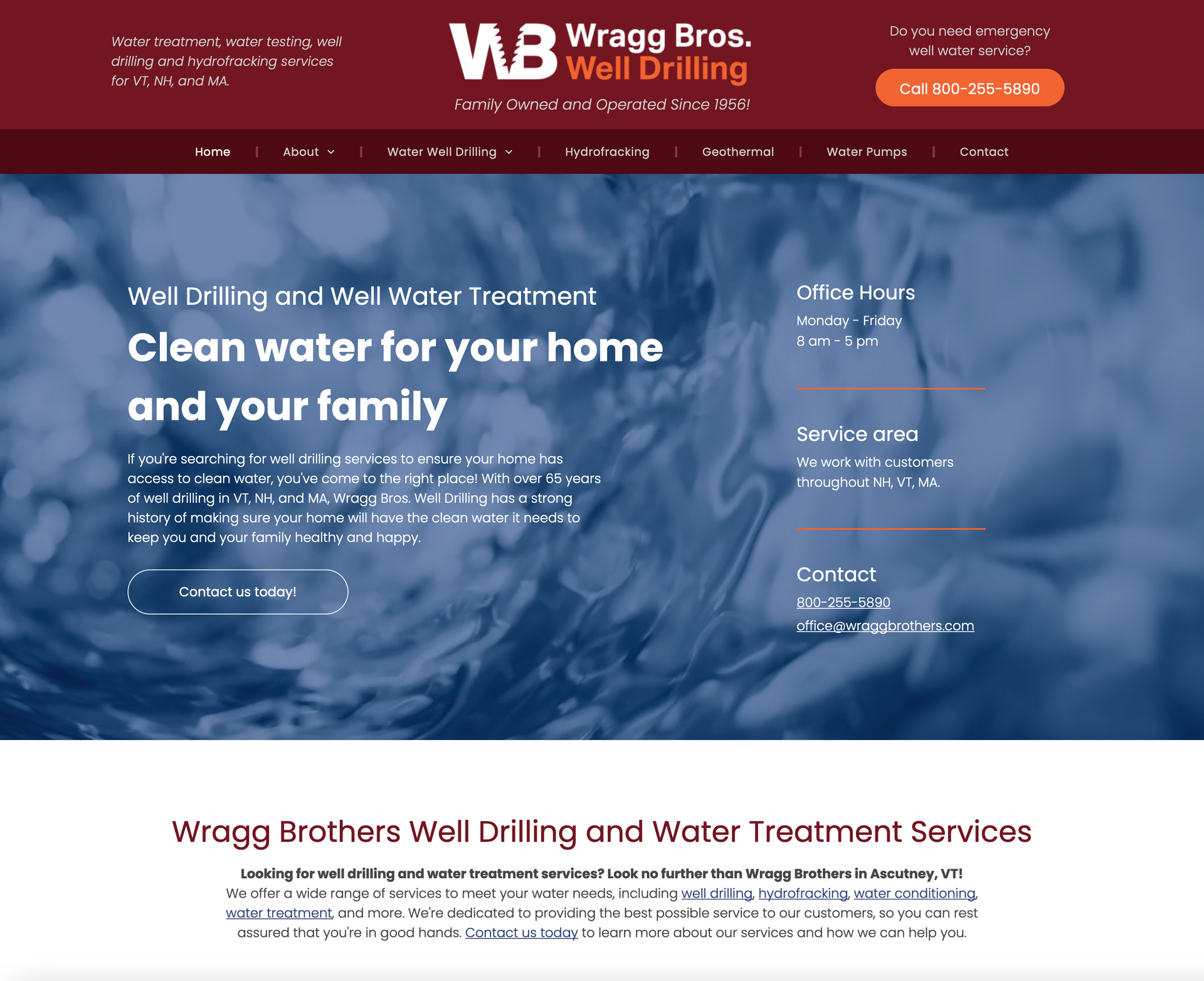 A web page for wb wraps bros. well drilling