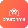 The churchme logo is on a red background