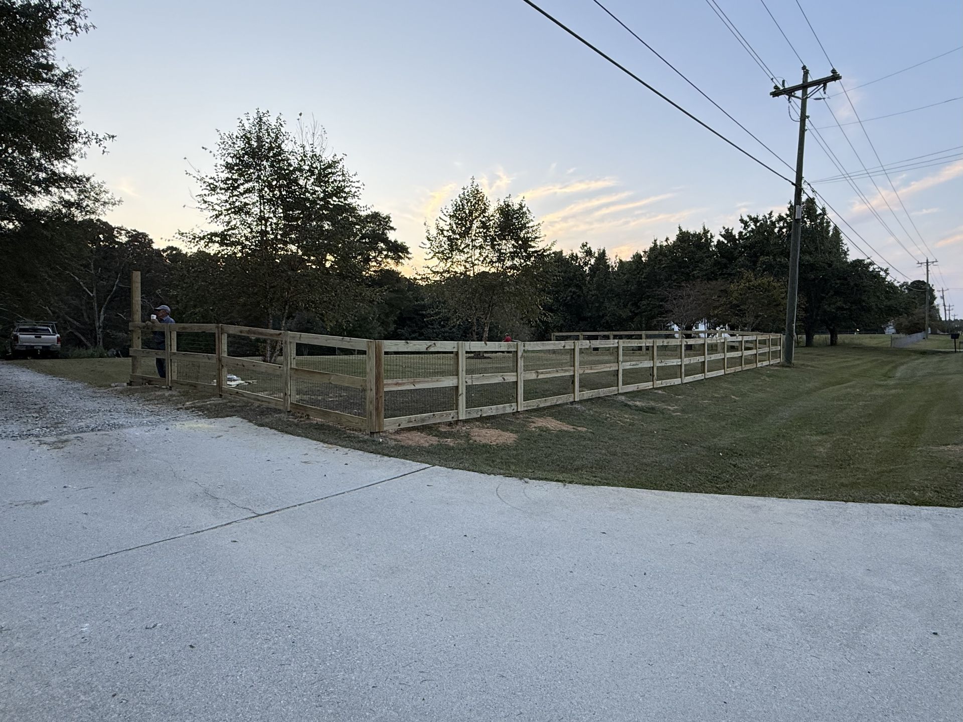 A wooden fence to border home property