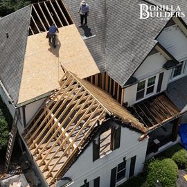 Reframe of a home after fire damage