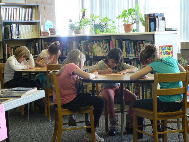 Working Hard in the library