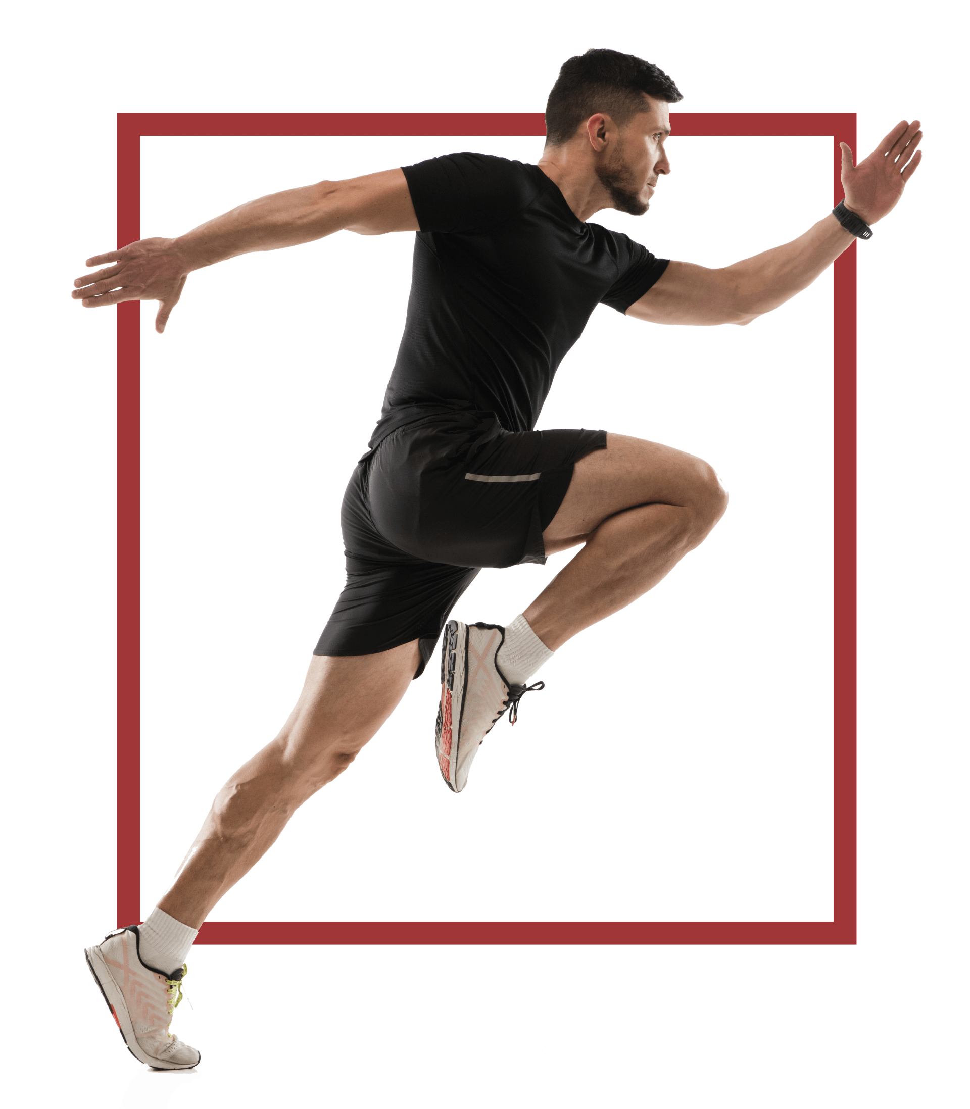 Muscular, sportive man practicing
