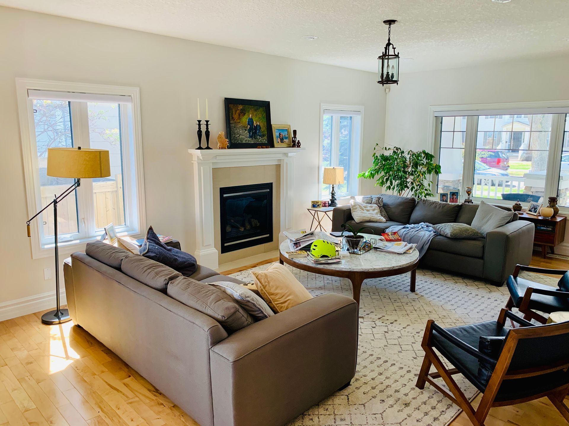 A living room filled with furniture and a fireplace, House Painting Edmonton