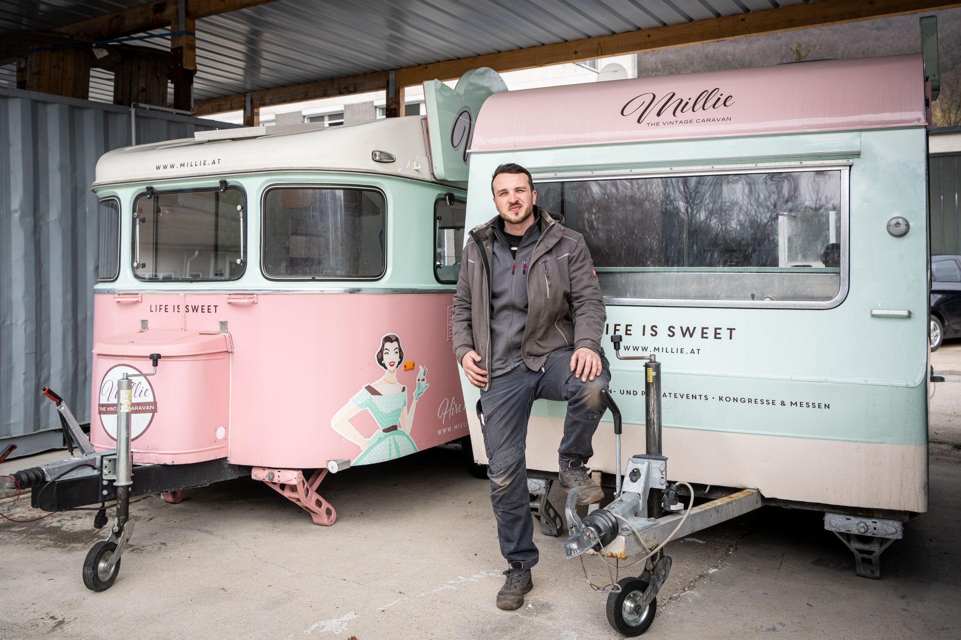 Retro Campingmodel in Pastelfarben