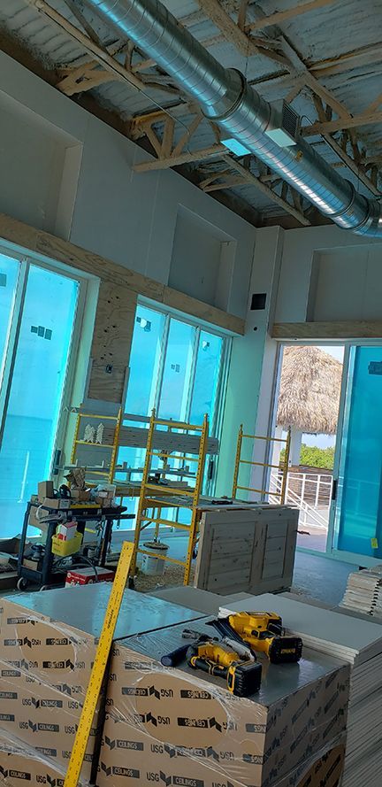 Interior construction at Papa Joe's