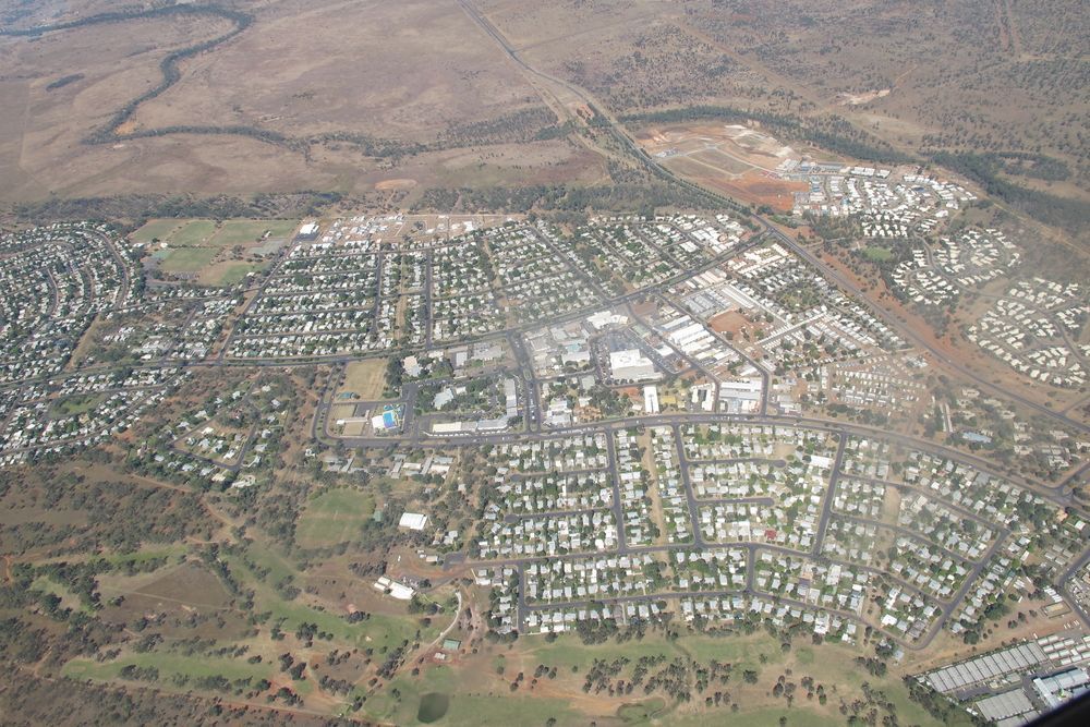 An Aerial View Of A Residential Area With Lots Of Houses — Wallers Precision Tooling In Moranbah, QLD