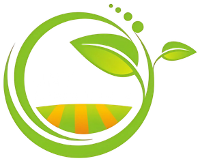 A logo for jmf agriculture with a green leaf in a circle