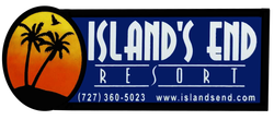 The island 's end resort logo has a palm tree on it