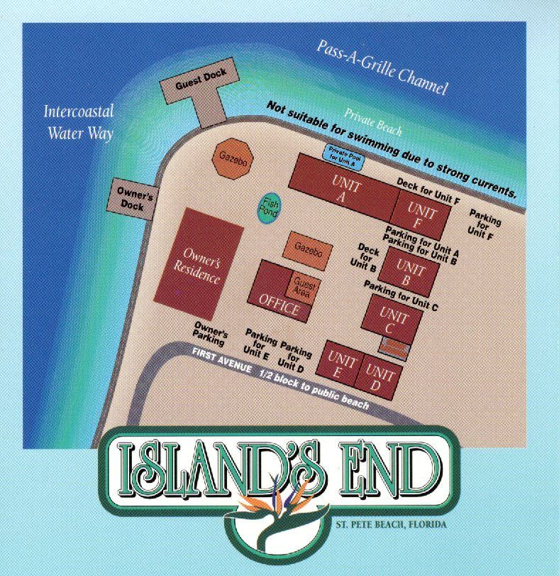 A map of the island 's end is shown