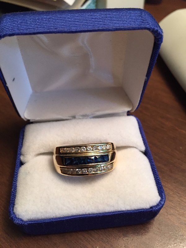 1016 14k Sapphire and Diamond Ring — Raleigh, NC — Regan Lewis Antiques