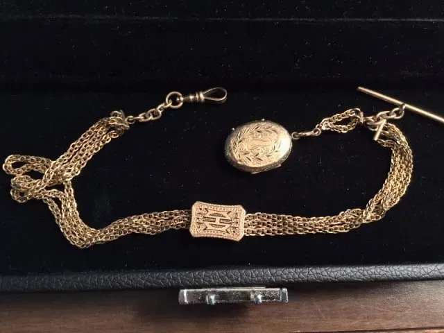 1019 14k Antique Gold Watch Chain — Raleigh, NC — Regan Lewis Antiques