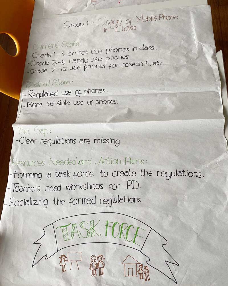 A piece of paper that says task force on it