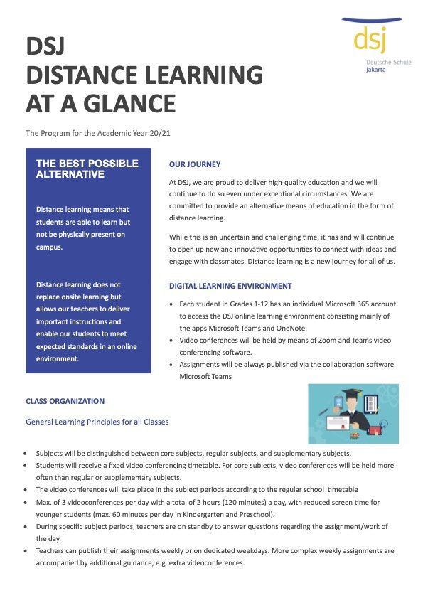DSJ Distance Learning at a Glance