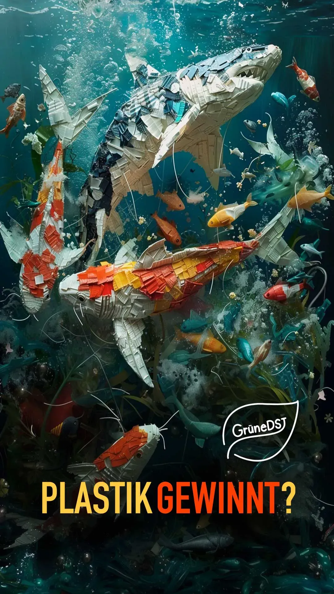 A group of fish are swimming in the ocean.