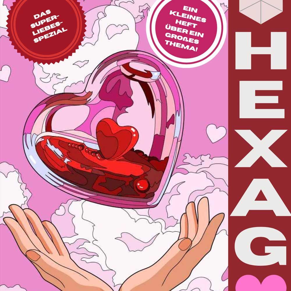 Hexagon cover of the valentines edition 2023