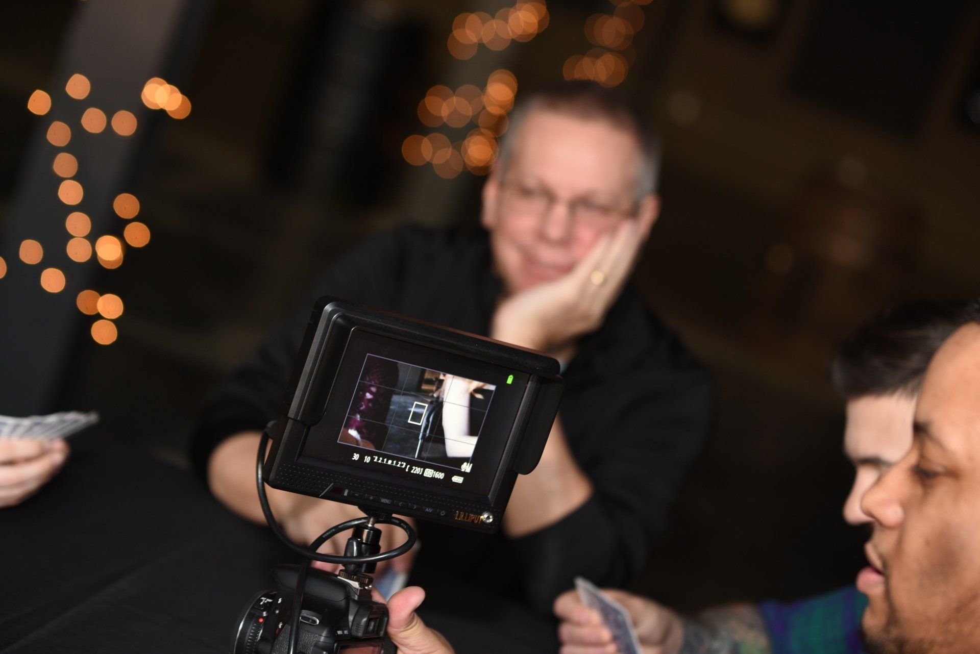 Behind-the-scenes film photography  with directory, writer and producer Rick Hansberry.