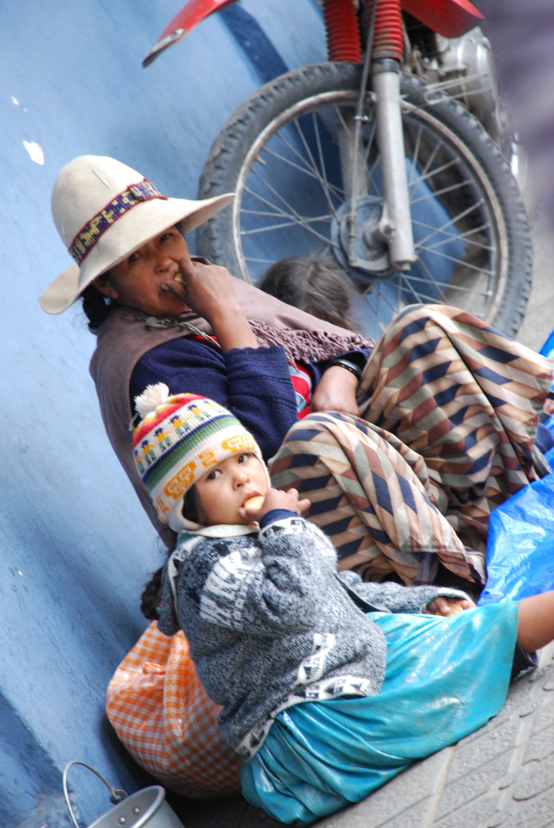 Quechua woman and child in Potosi, Bolivia.