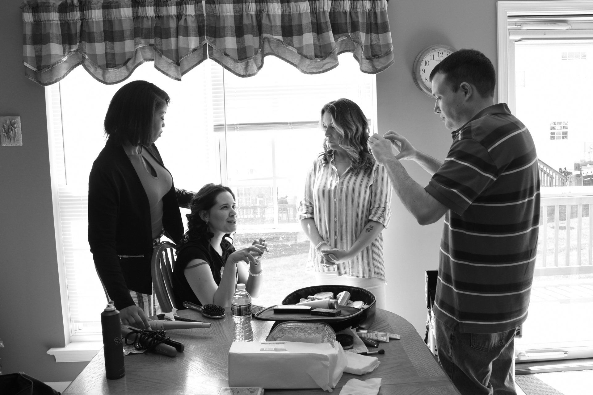 Behind-the-scenes makeup on set with RISE Beauty Co.