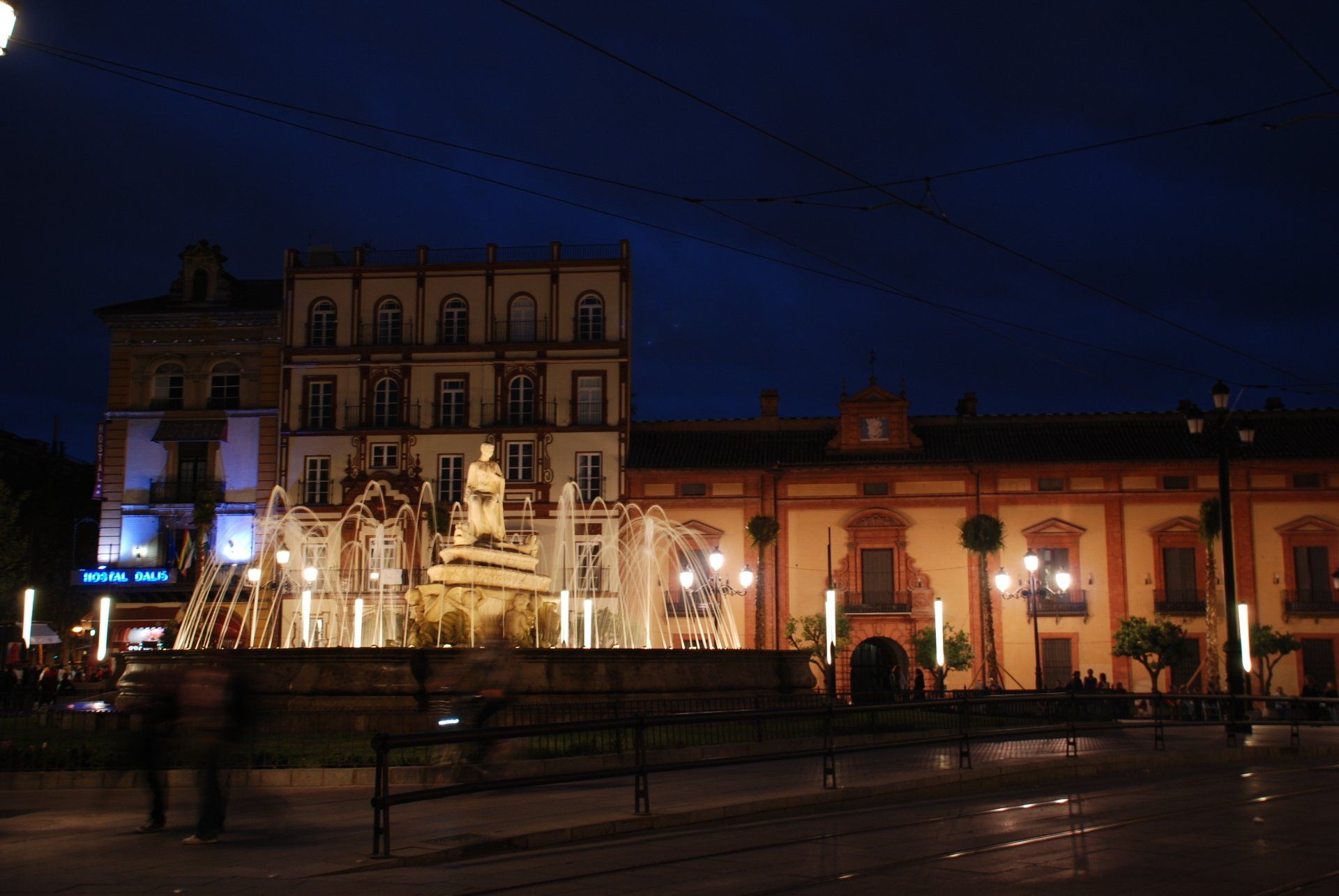 Nightlife city scape in Seville, Spain.