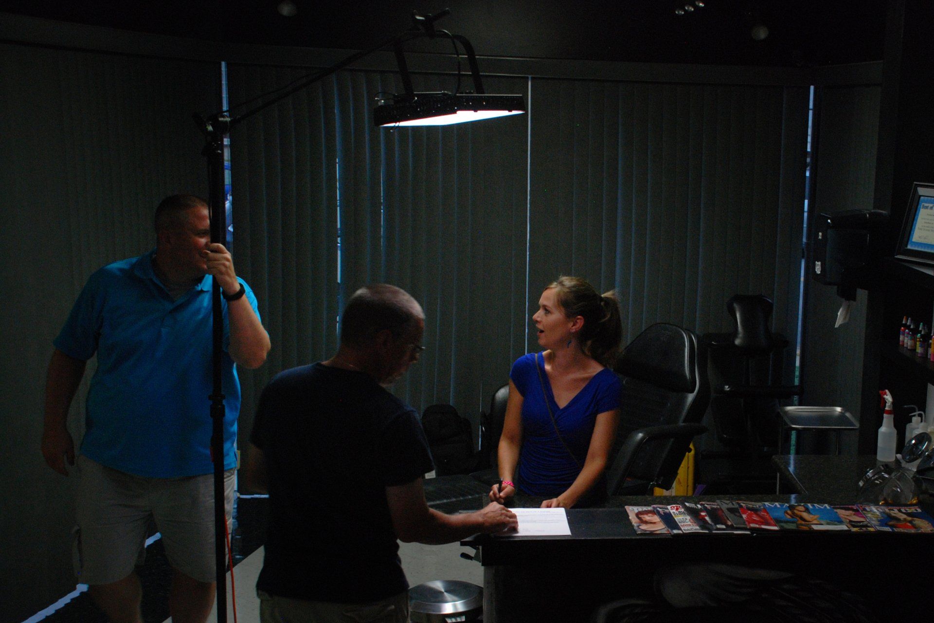 Film photography on set of West Side Ink.