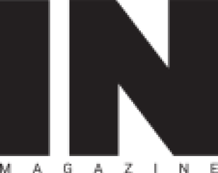 A black and white logo for a magazine.