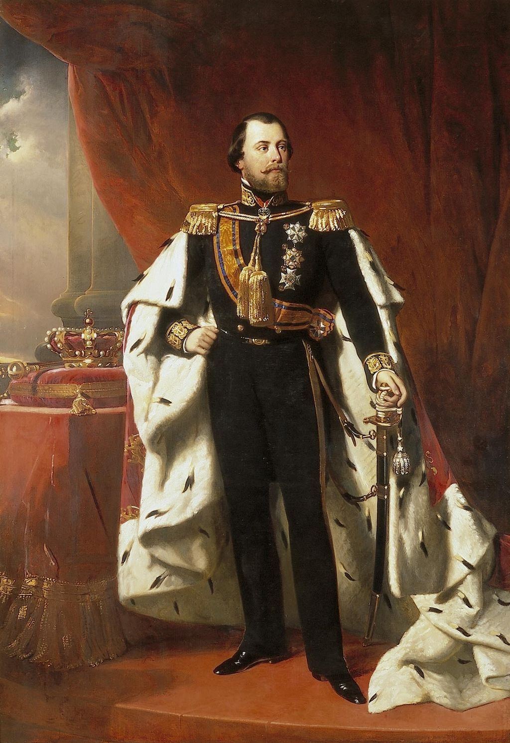 Portret koning Willem III, Nicolaas Pieneman (1856)