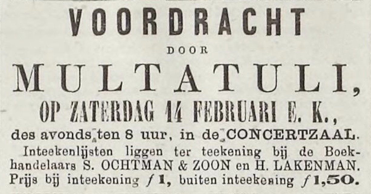 Zierikzeesche Courant 12 februari 1880 Multatuli Concertzaal