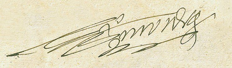 Originele handtekening Cristóbal de Mondragón