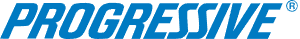 A blue progressive logo on a white background