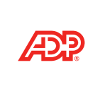 The adp logo is red and white on a white background.