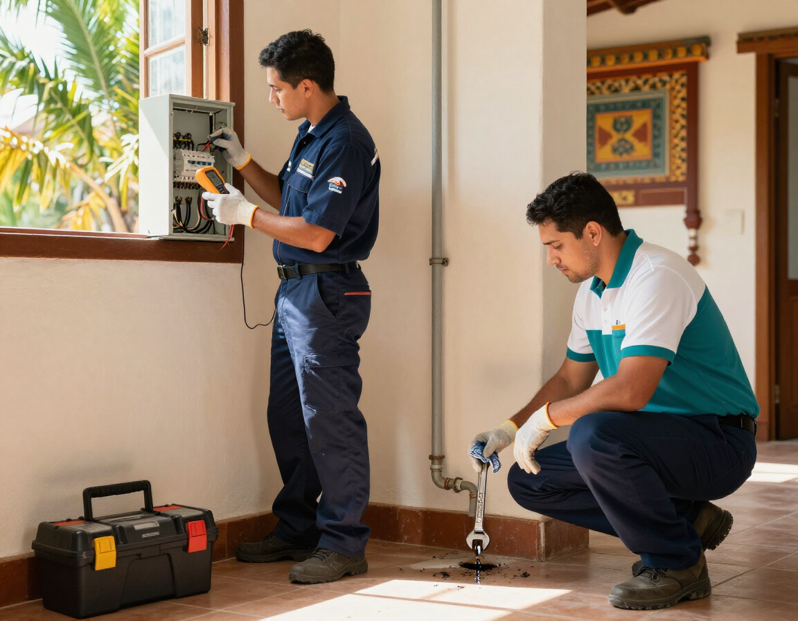 Técnicos de Casanova atendiendo una emergencia en Mérida