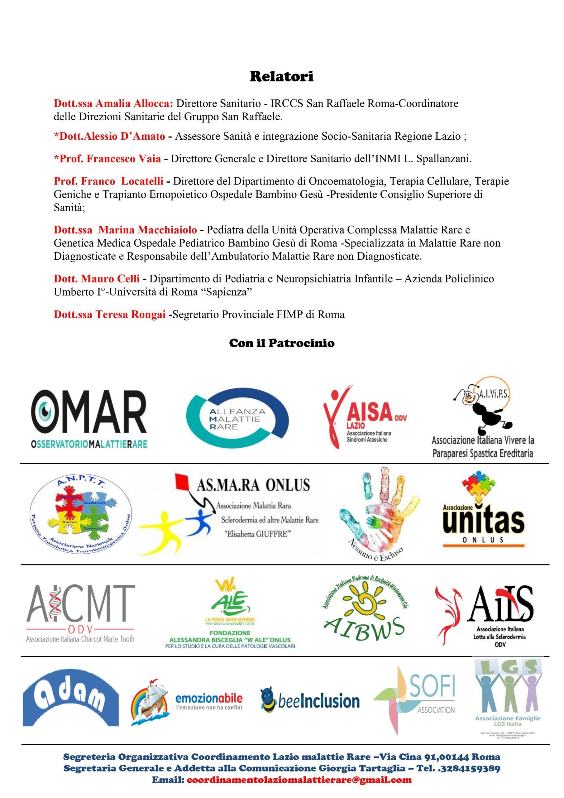 Elenco dei collaboratori con i loghi delle varie organizzazioni.