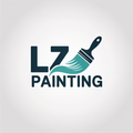 Logo for LZ Painting, featuring teal paintbrush over the letters LZ, with 