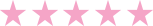 A row of pink stars on a white background.